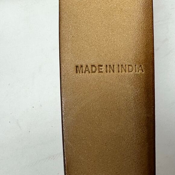 Cole Haan Leather Belt Cognac Brown - Picture 3 of 5